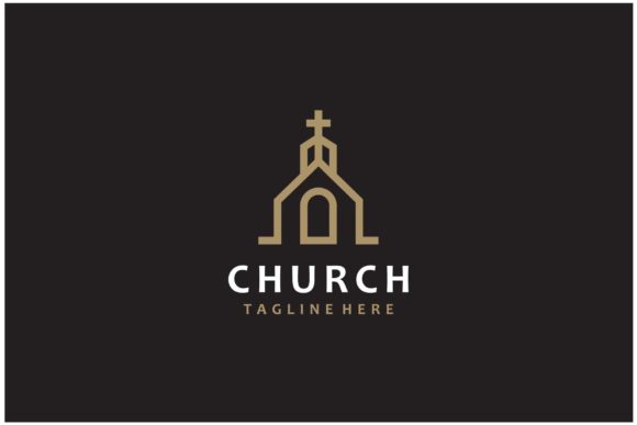 Christian Church Line Art Gold Logo: A Timeless Symbol of Faith and Identity