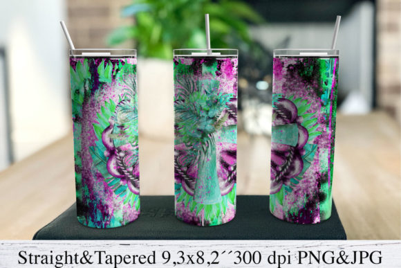 Christian Cross Leopard Skinny Tumbler