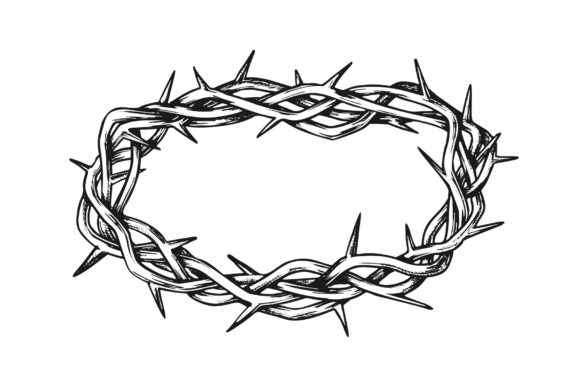 Crown of Thorns Jesus Christ Monochrome