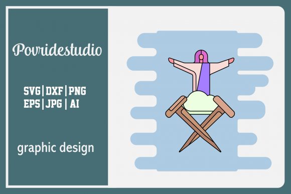 Easter Flat Icon Jesus Color Outline