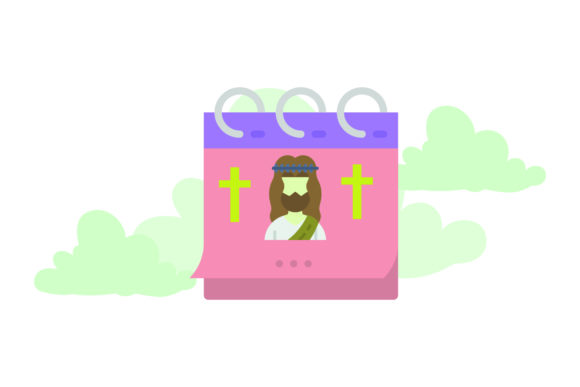 Easter Flat Jesus Brown Icon for Creative Projects
