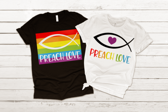 LGBT Preach Love Jesus Fish SVG