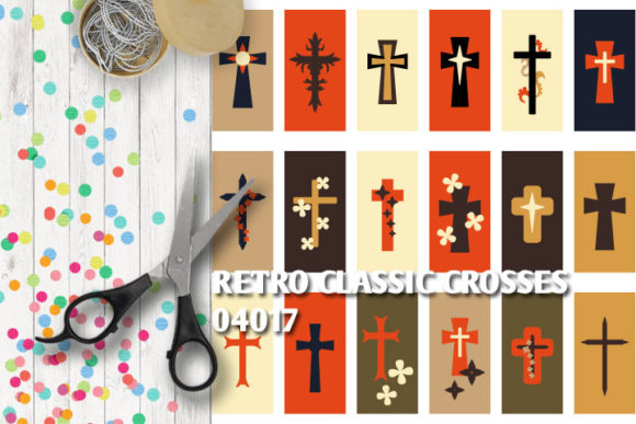 Retro Christian Cross Tags in Design